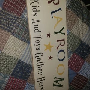 Handmade playroom sign solid wood